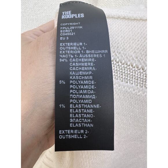 The Kooples Women’s Mock-Neck Cashmere-Blend Oversized Minimalist Sweater Ecru L - Picture 12 of 16